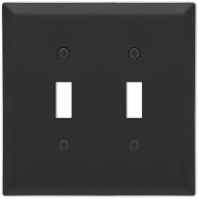 Westek 163TTMB Century Wall Plate, Matte Black, Steel, 2 Toggle - Quantity 3