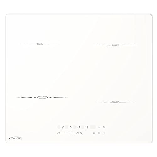 2 Burners Induction Cooktop,Built in 12 Inch Electric Cooktop with Flex Zone, SliderTouch Control, Power Boost, Kid Safety Lock, 9 Power Levels, White, 2800W