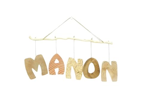 Prénom personnalisé en bois massif naturel pour chambre d'enfant, cadeau de naissance personnalisé, lettres en bois, prénom pour porte de chambre