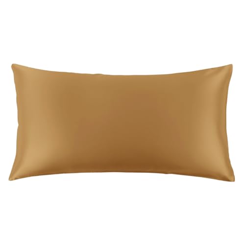Image of THXSILK 100% Pure Mulberry Silk Pillowcase for Hair and Skin, 22 Momme Zipper Silk Pillow Case, Real Silk Pillowcase with Zipper (Metallic Gold, California King Size 20 inchx40 inch)