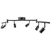 Track Lighting Kit LED Rotatable Track Lighting Heads 6 Way Ceiling Spotlight LED GU10 Base Socket 85‑265V(Black)