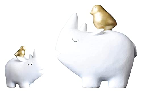 Sculpture oiseau et rhino RLKHXBS en résine pour sublimer votre intérieur