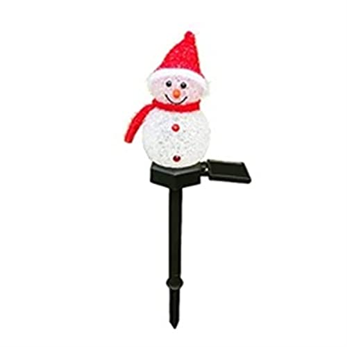 Lampe solaire de jardin bonhomme de neige rouge étanche pour pelouse
