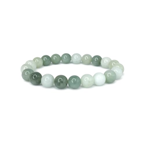 Vera Mentis Bracelet en Jade de Chine – Pierres Naturelles 8MM – Harmonie, Sérénité & Élégance – Bijou Énergétique Authentique – Bracelet Unisexe Élégant pour Femme, Homme – Idée Cadeau Bien-Être