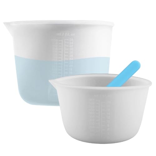 2 Stück Silikon Messbecher 1000ml/600ml Silikon Messbecher Epoxidharz