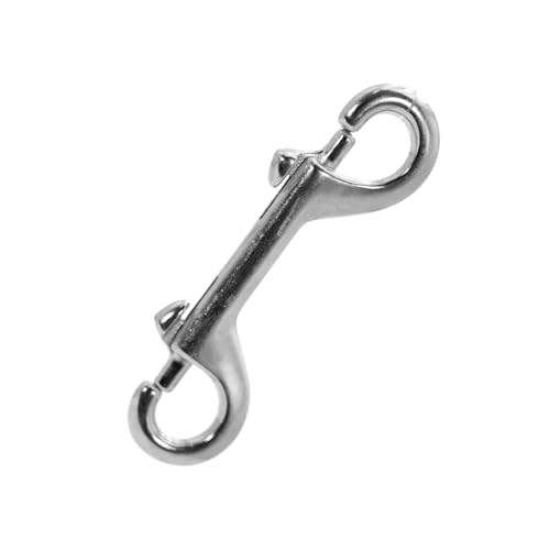 Jeffers Double Ended Bolt Snaps 4.75", Nickel Plated Metal Snap Hooks for Horse Tack, Dog Leash, Rope, Chain, Bucket, Keychain, Lanyard, Camping, Fishing, Outdoor, DIY, Crafts, Hardware - 1 Pack