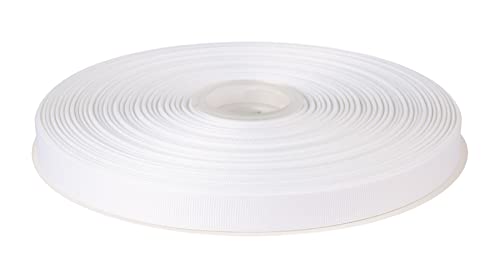Fondersy 16mmX 91M Solid Grosgrain Ribbon for Gift Wrapping Hair Bows, Parties, Wedding Decoration, Crafts Sewing(White)