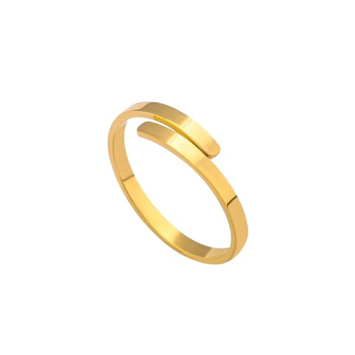 18k Gold Plated Lovers Adjustable Ring for Womens - Waterproof & Anti-Tarnish, Gift for Girls & Women-image-38