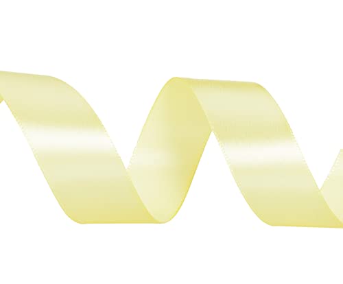 Atrbb 1 Inch Baby Maize Satin Ribbon, 50 Yards Solid Fabric Ribbon For Gift Wrapping, Bouquets, Wedding And Home Decor, 25 Yards/Roll X 2 Rolls #TOP2