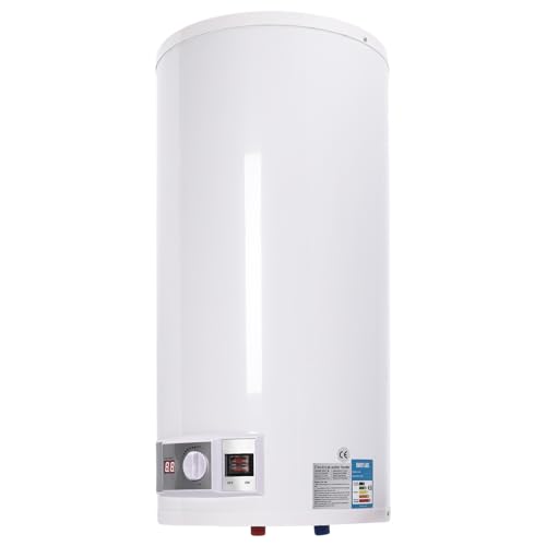 Konfiur 2KW 80L Elektro Warmwasserboiler, IPX4 Vertikal Led Durchlauferhitzer Warmwasserspeicher ABS Wandhängender Boiler für Küchen, Toiletten, Friseursalons, Bäder, Wohnwagen (80L 1)