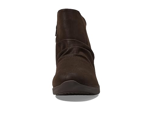 Skechers Skechers Women's ARYA - FRESHER TRICK Side Zip Ruched Bootie, Chocolate, 8.5M
