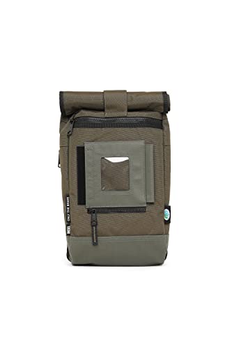 Diesel - Herren One Shoulder Rucksack mit Rolltop Schultertasche - KOGA Khaki, Farbe:Grün