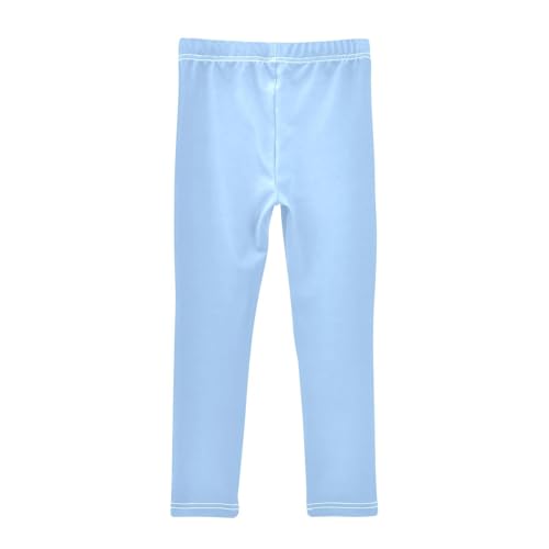 Girls' Leggings Light Sky Blue Solid Color Dance Pants Tights Trousers Yoga Leggings Pants Kids Workout Pants, 4T2