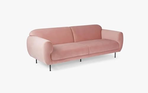 Image of A to Z Furniture Modern Sofa with Wooden Leg's Luxury Sofa in for Home Living Room & Office (3+1=4 Seater Sofa Pink)
