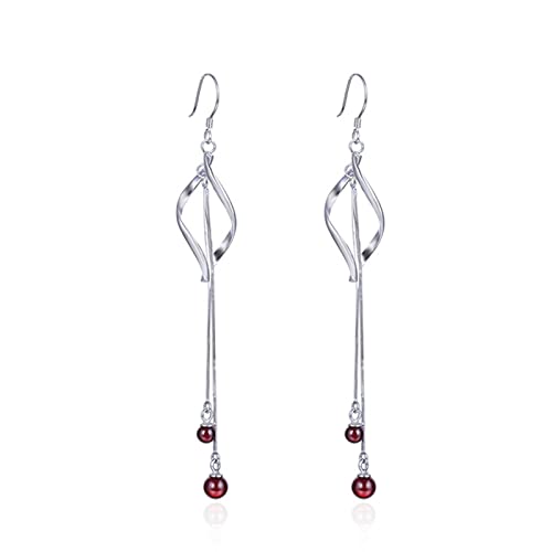 Pendentif en argent pour femmes losanges et glands fil français bijoux en argent sterling 83mm