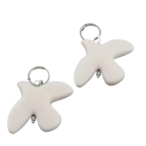 Collier colombe de la paix en céramique blanche avec accessoires de chaîne de pull longue en corde noire(Eardrop argent)