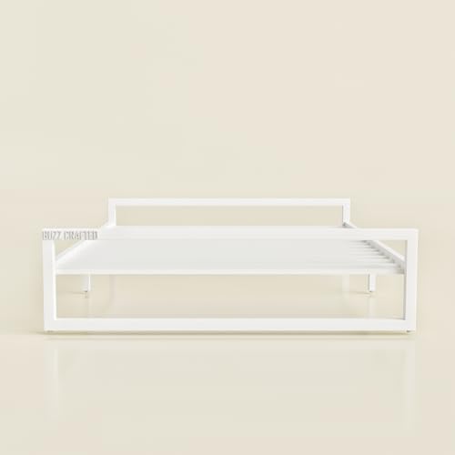 Image of Queen Size Metal Bed Frame | Queen Metal Bed | QueenSize Iron Bed | Queen Steel Bed | Heavy Duty Platform Bed | Double Bed Cot | Metal Cot | No Box Spring Needed | Bedroom, Hotel & Guest Room