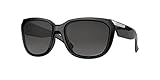 Oakley Women's Oo9432 Rev Square Sunglasses, Polished Black/Prizm Grey Gradient Polarized, 59 mm