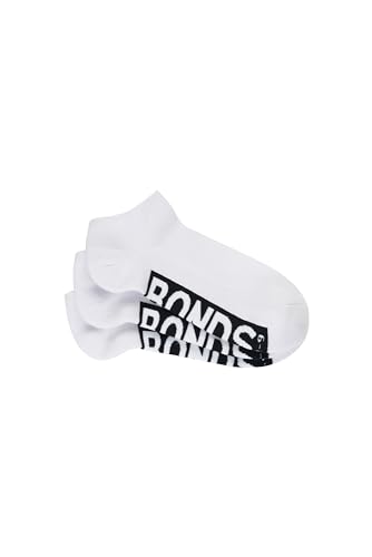 Bonds Men's Logo Cushioned Low Cut Socks, White (3 Pack), 11+
