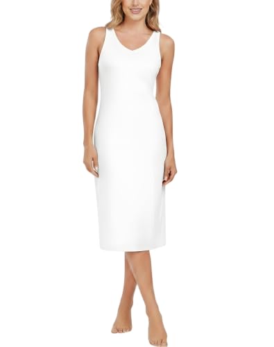 Staralfur Full Slip for Women Under Dress Long Tank Top Slip Dress Non Cling White...
