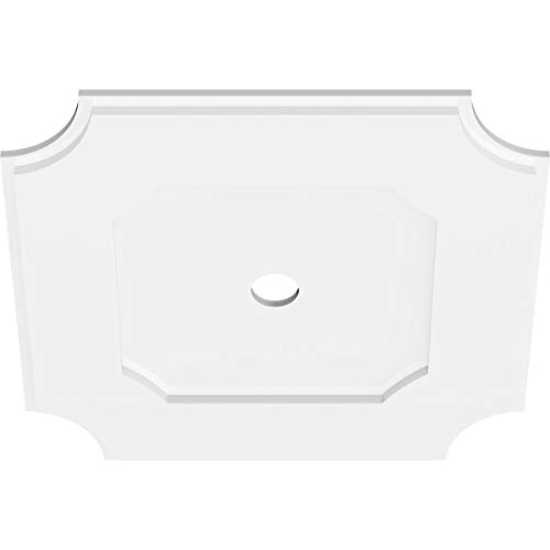 Image of Ekena Millwork CMP22LE-02000 Locke Architectural Grade PVC Contemporary Urethane Ceiling Medallions 22 inchOD x 2 inchID x 13 inchC x 1 inchP