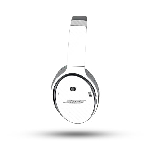 Image of MightySkins Carbon Fiber Skin Compatible with Bose QuietComfort 35 II Headphones - Solid White | Protective, Durable Textured Carbon Fiber Finish | Easy to Apply