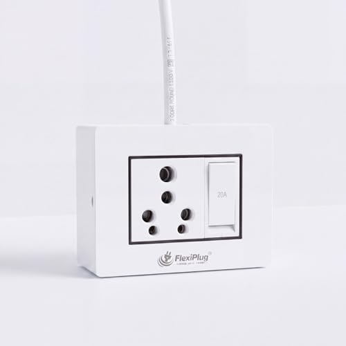 Image of Electric Extension Board - Single 16A with Switch and Heavy Duty 5 Meter Wire (White) (16 /16 10M)