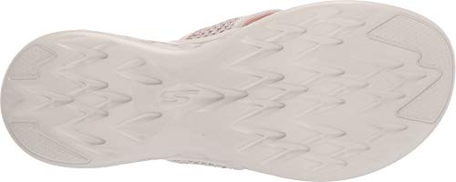 Skechers Women's ON-The-GO 600-GLOSSY Flip-Flop, Taupe/Orange, 10 M US