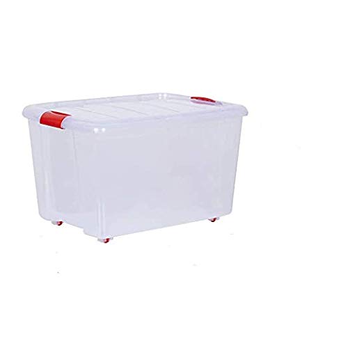 Jiya Enterprise Multipurpose Rectangular Plastic Storage Container Box 25 L (45 cm x 24 cm x 36 cm, Transparent)