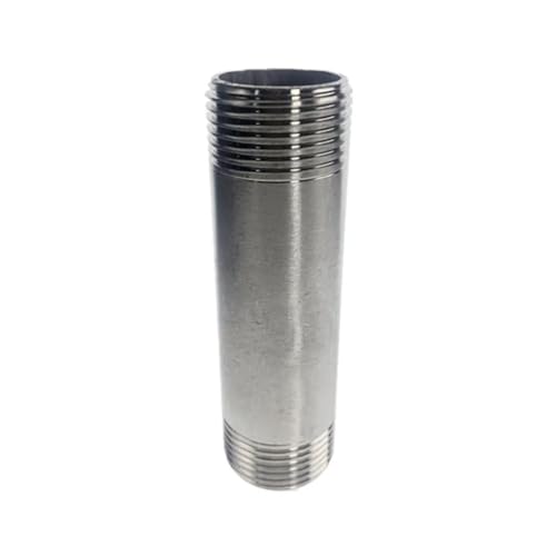 Raccord inox 304 DN10 mamelon long 100mm haute résistance anticorrosion