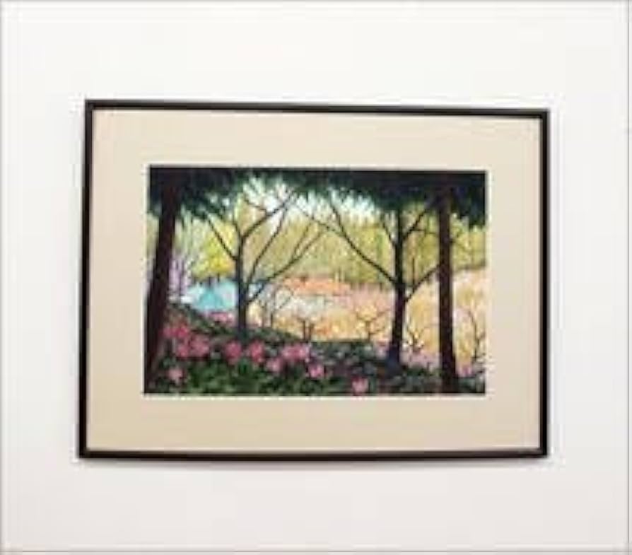絵画「森はカタクリの花盛り」　水彩画 絵画「森はカタクリの花盛り」水彩画