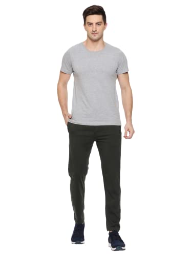 Image of MARK LOUIIS Track Pants for Men: Regular Fit Cotton Blend Lower with 2 Side Zipper Pockets, Back Pocket - Your Go-to for Running, Gym, and Comfortable Style.