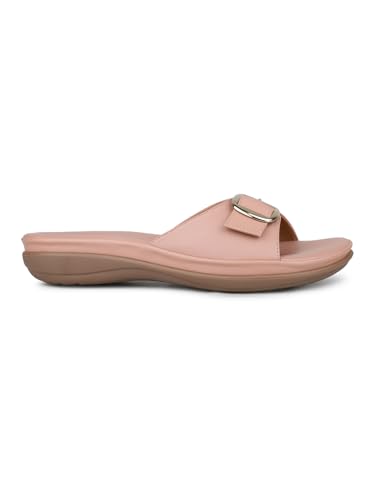 Image of Inc.5 Womens Peach Casual Round Toe Comfort Flats Slide Sandal