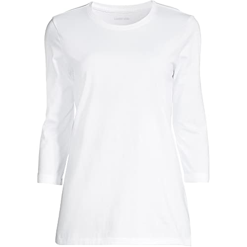 Image of Lands' End Women's 3 /4 Sleeve Supima Cotton Crewneck Tunic