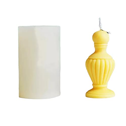 Molde De Silicona Molde De Vela Cilíndrico De Una Pieza Molde De Silicona De Pensamiento Molde De Vela De Adorno Retro, F Cover