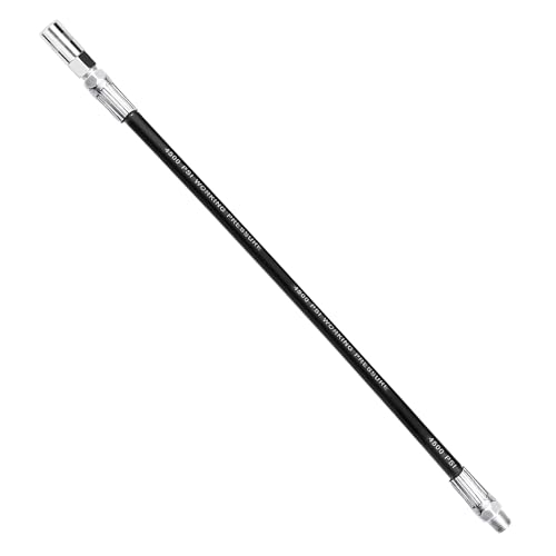 FIXSMITH-Grease-Gun-Hose 4500 PSI 12 Inch Flexible Whip Hose Extension with Coupler for Hand Operated Grease Gun 1 Pack.