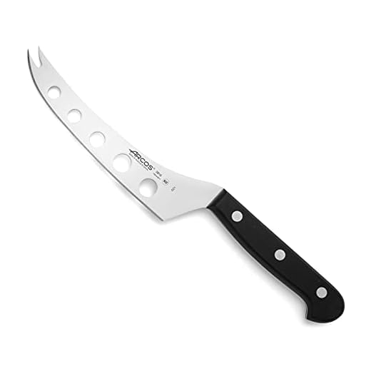 Arcos Coltello per Formaggio in Acciaio Inossidabile Nitrum con Lama da 150 mm – Manico Ergonomico in Poliossimetilene POM, 161 g – Nero, Serie Universal
