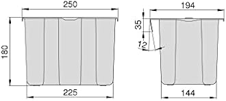 Emuca - Recycle auxiliary recycling container, Recycle small bin of 5L for kitchen, Anthracite grey plastic