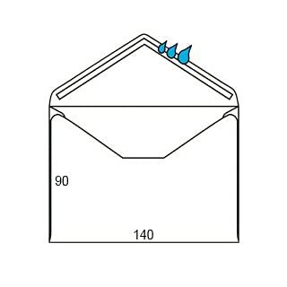Sobre blanco minimo normalizado 90x140mm engomado solapa de pico caja de 500 unidades.