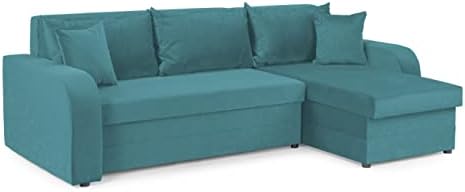 Honeypot - Kris Universal - Corner Sofa Bed- Large Storage Sofa for Living Room - Soft Polyester Fabric (Grey)