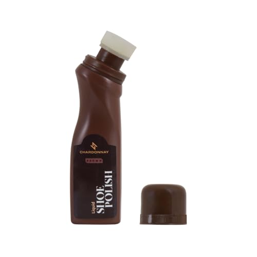 Chardonnay Premium Liquid Shoe Polish for Leather Shoes – Instant Shine, Easy Applicator, Quick-Dry & Long-Lasting Protection – Shoe Shiner, Polish Brown Liquid, Travel Friendly (3, Brown)