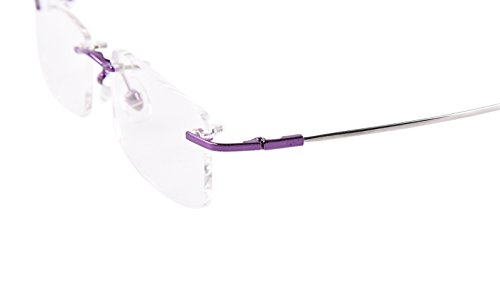 Agstum A-8125 Blue Light Blocking Glasses - Flexible Rimless Titanium Alloy Eyeglasses Frames Clear Lens thumb #6