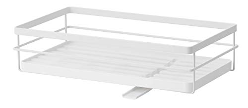 Yamazaki 4364 Over the Sink Extendable Dish Drainer Basket for System Racks, S, White, Approx. W16.7 x D 9.1 x H 3.9 inches (42.5 x 23 x 10 cm), Tower Can Be Combined, Storage Rack, Storage Tool, Easy