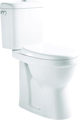 ONDÉE -Pack WC ALTI sans bride SH. H85,5xl36,5x66cm, Cuvette surélevée 46cm, Céramique blanche, Abattant en PP à charnières déclipsables avec frein de chute, Mécanisme de chasse 3/6L silencieux