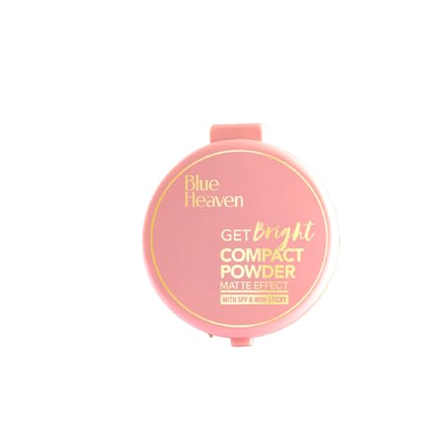 Image of Blue Heaven Get Bright Compact Powder For Women With Spf Sun Protection, Non Sticky, Oil Free, Matte Finish Light Weight Formula, Caramel,16 Grams