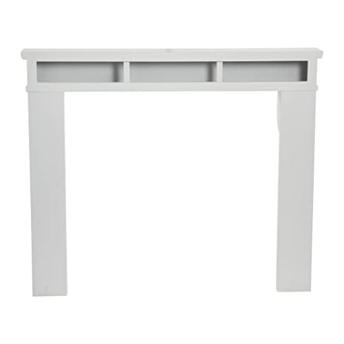 Image of Creative Co-Op Lodge Decorative Fireplace Mantel, Flat Paintable White