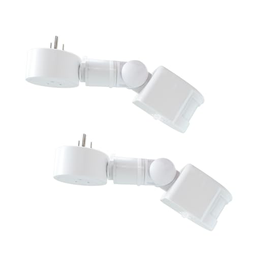 Plug in Motion Sensor Outlet Light Control Indoor Motion Sensor Switch Plugs 120 Degrees Sensing Range Motion Activated Detector Plug Outlet for Garage Patio Aisle Room (2 Pack)