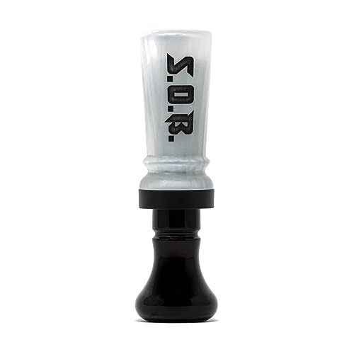 Elite Duck Calls - SOB Son of The Butcher Cutdown Single Reed Acrylic Duck Call (White Pearl/Black)