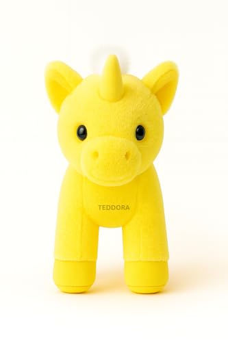 Image of Sparkle Unicorn Soft Toy for Girls Boys Kids,Yellow,Multicolor Rainbow Animal Plush Stuffed Baby Teddy Gift Birthday, 32 cm