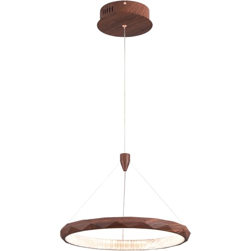 HEYAN 15.8" Original Design Walnut Wood Modern Pendant Light Dining